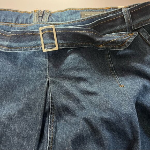 Free Assembly Pleated Denim Mini Skirt w/ Belt – Size 12 | 100% Cotton NWT - Picture 10 of 13